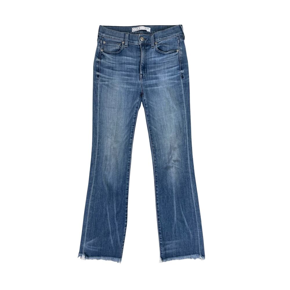 AYR The Bomb Pop Slim Straight Leg Jeans Size 28L Raw Hem Effortlessly Chic